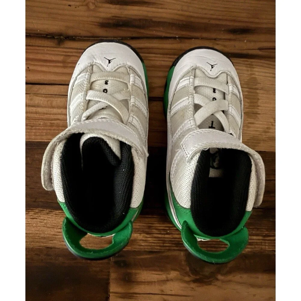 Nike Jordan 6 Rings Toddler White/Green 323420-131 Size 7C Lucky Green